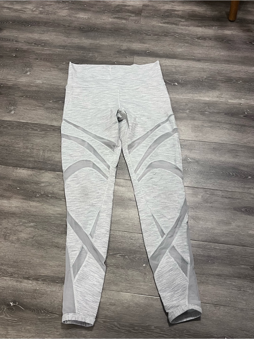 Lululemon Leggings - gray with mesh cutouts